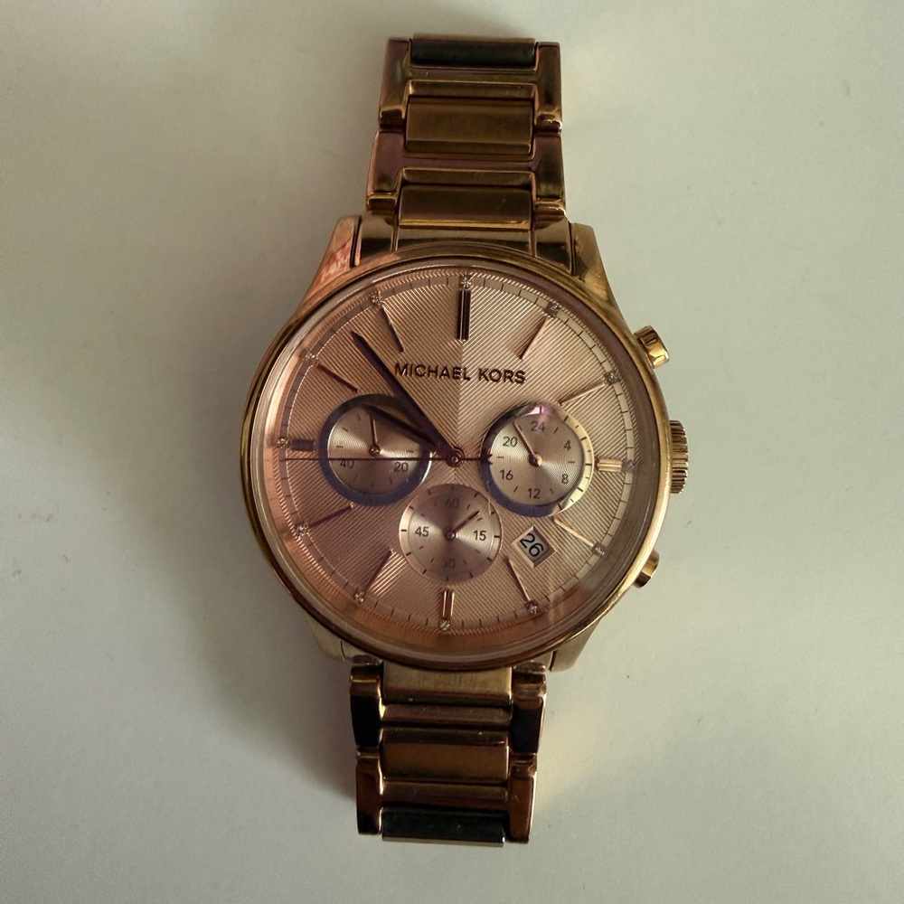 Michael Kors Rose Gold Tone Chronograph Watch
